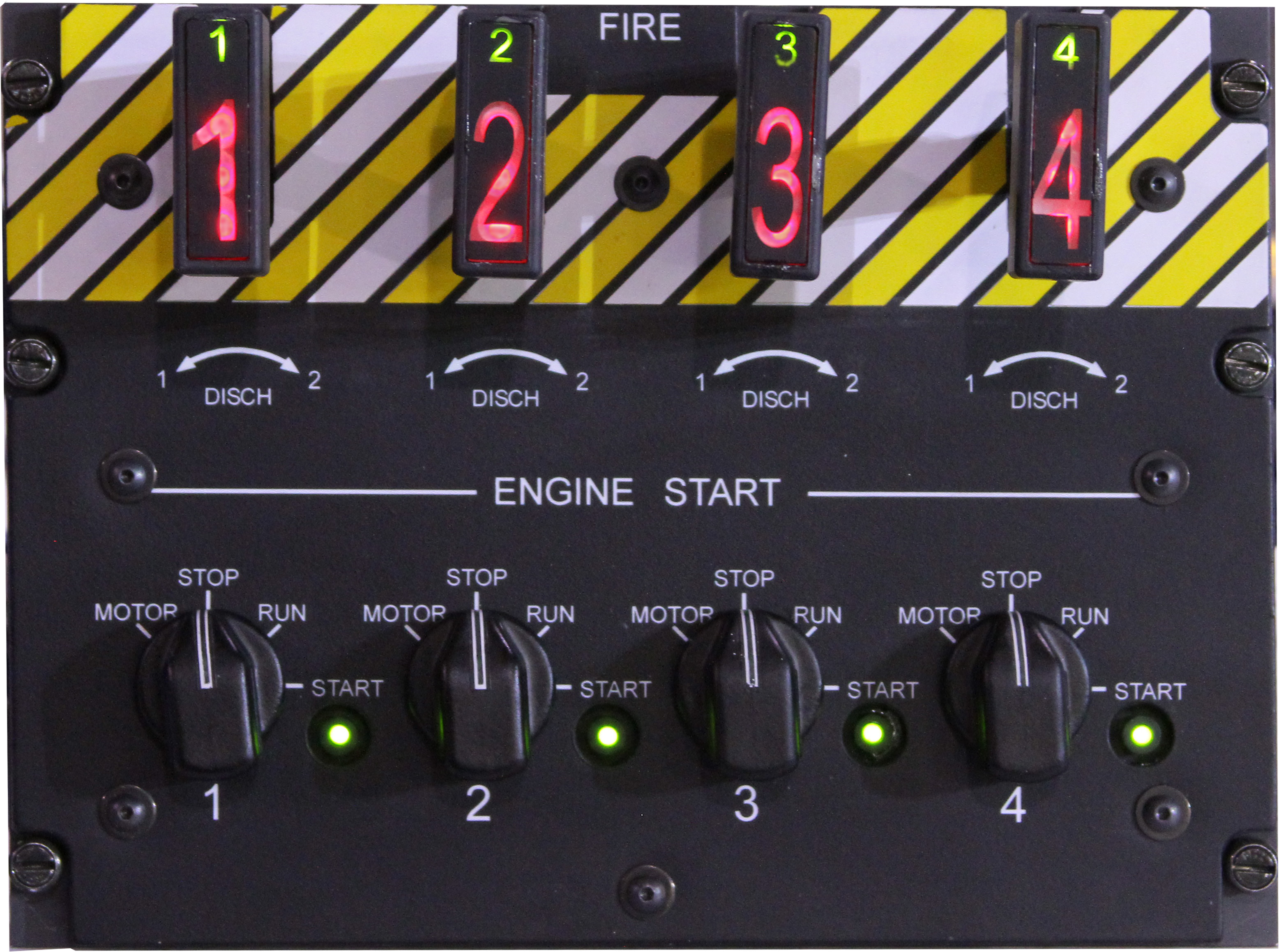C-130J Simulated Overhead Engine Start Panel - Bugeye