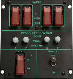 C-130J Simulated Overhead FADEC Panel