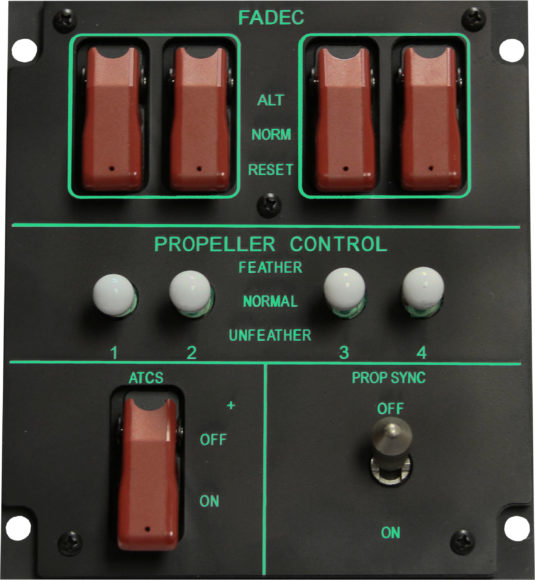 C-130J Simulated Overhead FADEC Panel